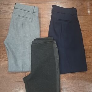 J Crew Pant Trio - Navy And Gray Cameron, Charcaol Tuxedo Pixie, Size 8